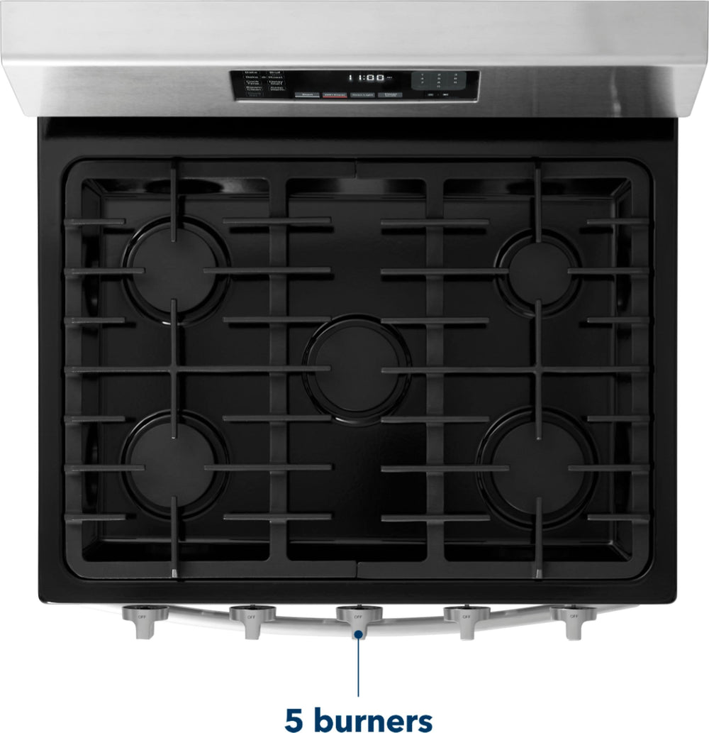 Insignia™ - 4.8 Cu. Ft. Freestanding Gas Convection Range with Steam Cleaning - Stainless steel_1