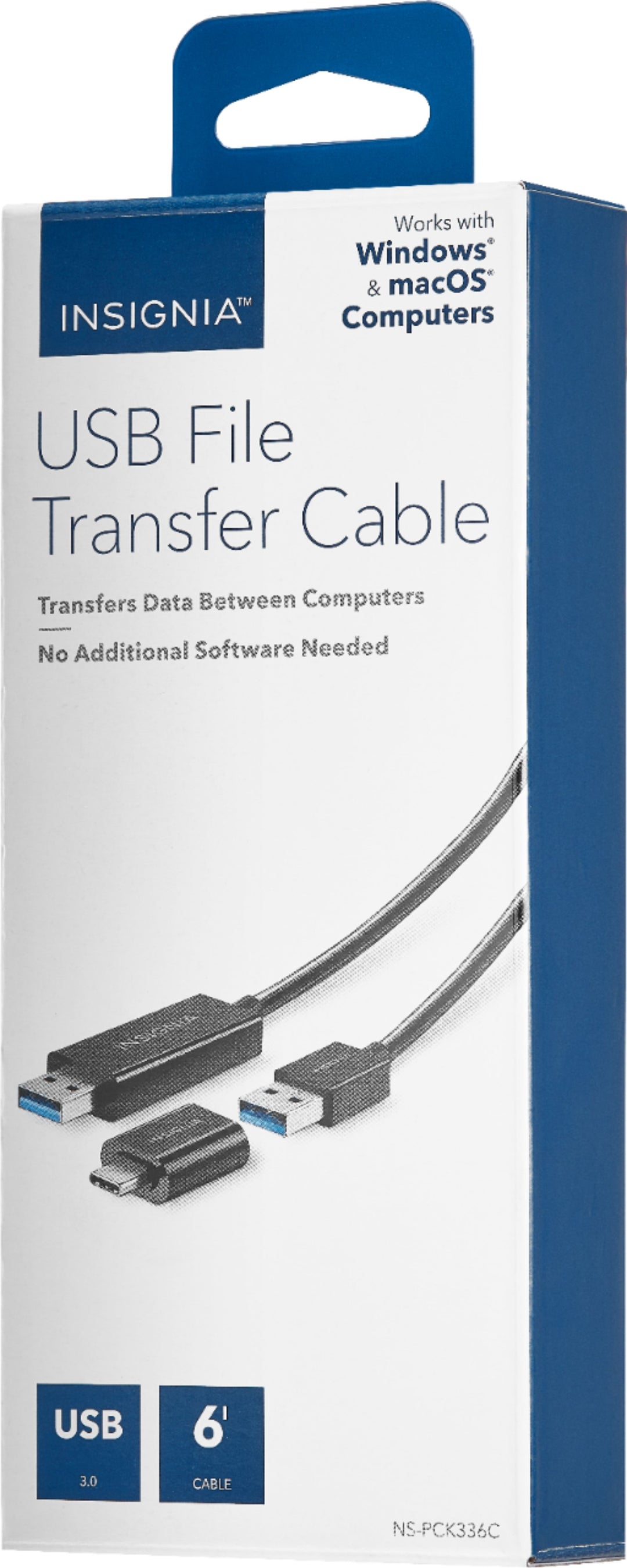 Insignia™ - 6' USB 3.0 File Transfer Cable - Black_1
