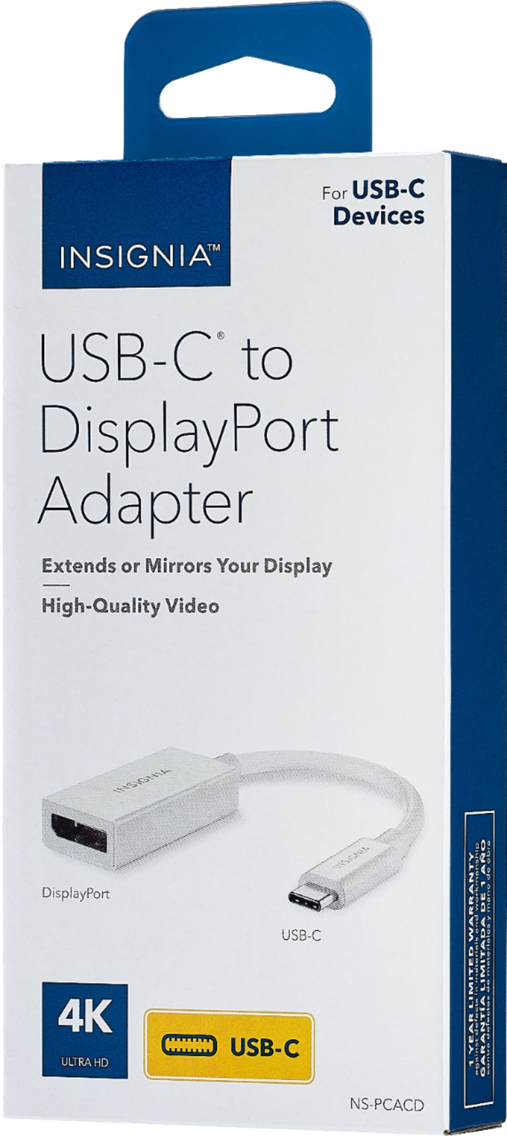 Insignia™ - USB-C to DisplayPort Adapter - White_1
