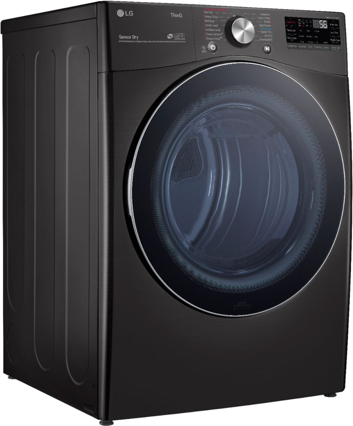 LG - 7.4 Cu. Ft. Stackable Smart Gas Dryer with Steam and Built In Intelligence - Black steel_7