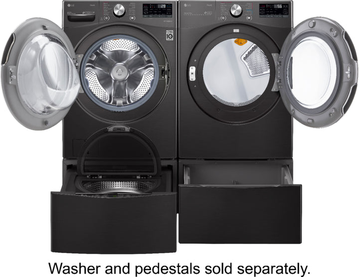 LG - 7.4 Cu. Ft. Stackable Smart Gas Dryer with Steam and Built In Intelligence - Black steel_6