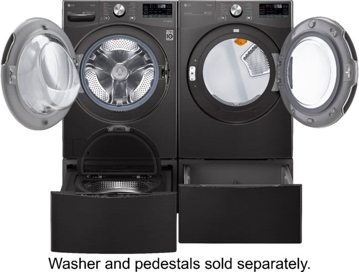 LG - 7.4 Cu. Ft. Stackable Smart Gas Dryer with Steam and Built In Intelligence - Black steel_4