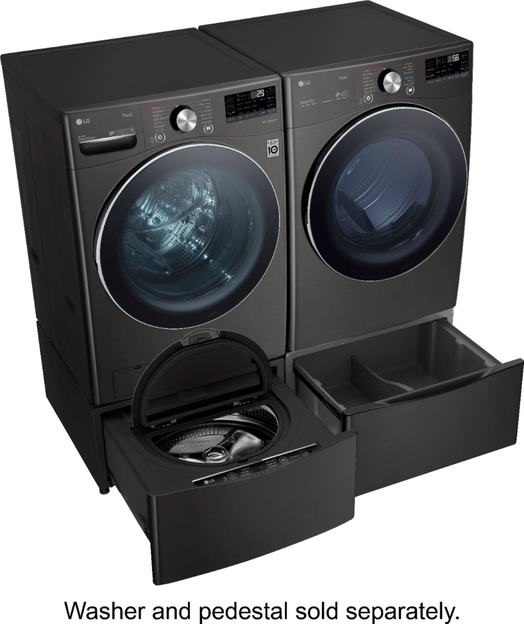 LG - 7.4 Cu. Ft. Stackable Smart Gas Dryer with Steam and Built In Intelligence - Black steel_14