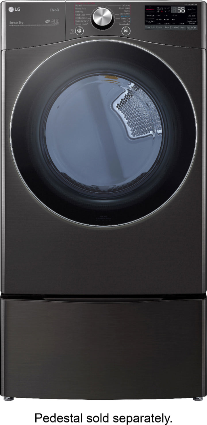 LG - 7.4 Cu. Ft. Stackable Smart Gas Dryer with Steam and Built In Intelligence - Black steel_13