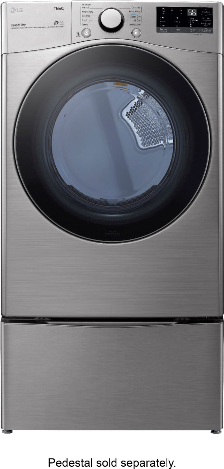 LG - 7.4 Cu. Ft. Stackable Smart Gas Dryer with Built In Intelligence - Graphite steel_3