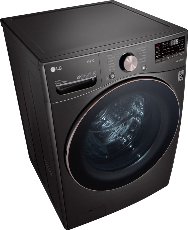LG - 4.5 Cu. Ft. High-Efficiency Stackable Smart Front Load Washer with Steam and Built-In Intelligence - Black steel_15
