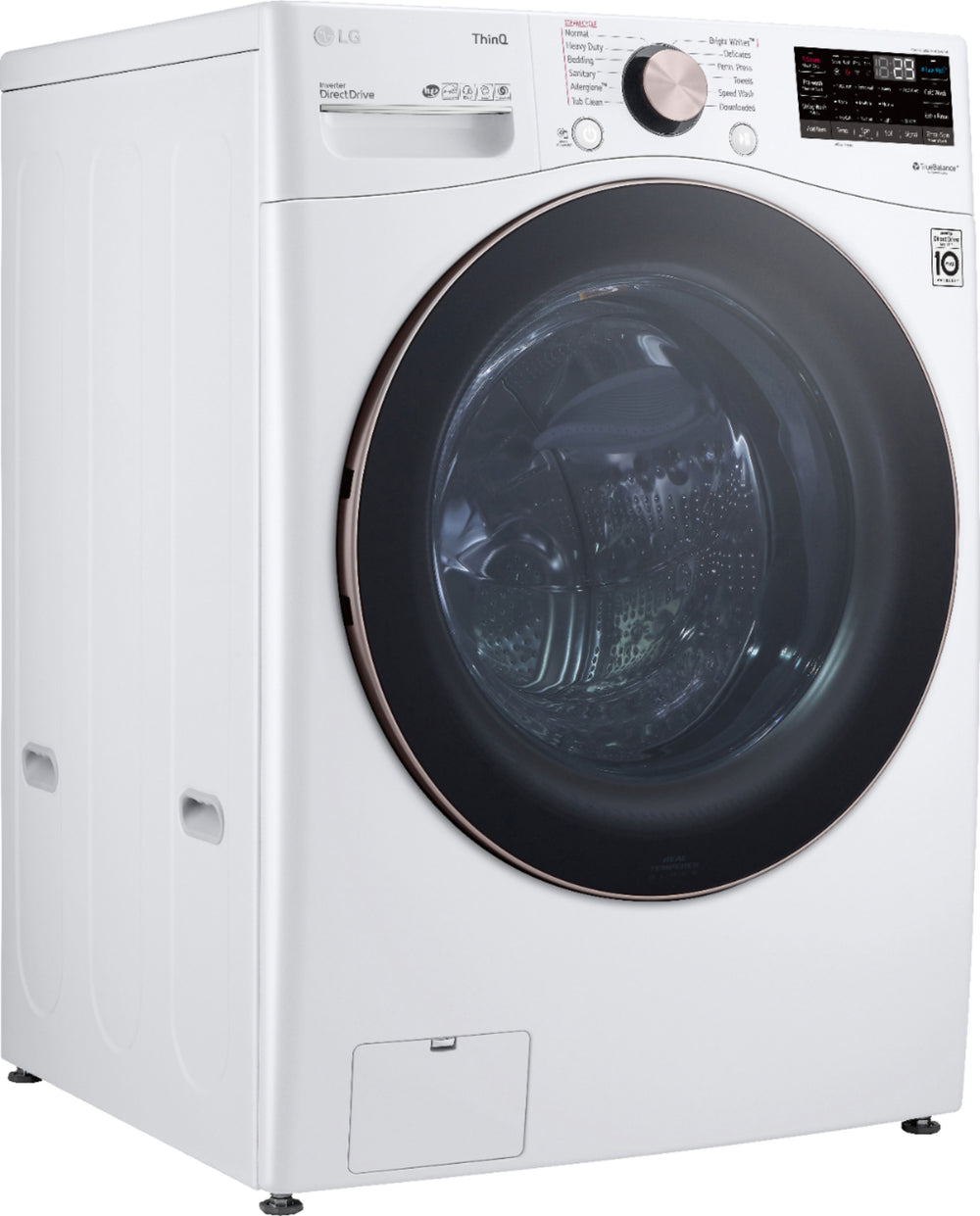LG - 4.5 Cu. Ft. High-Efficiency Stackable Smart Front Load Washer with Steam and Built-In Intelligence - White_1