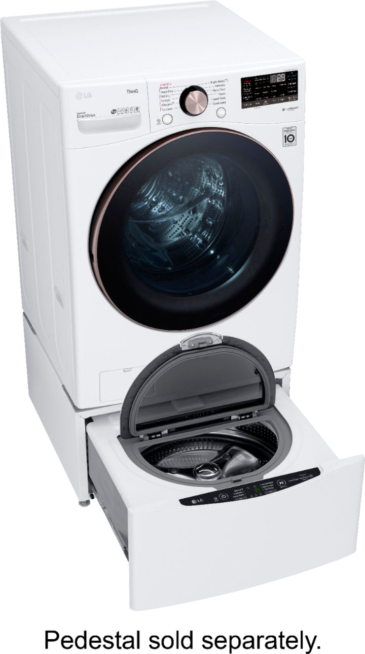 LG - 4.5 Cu. Ft. High-Efficiency Stackable Smart Front Load Washer with Steam and Built-In Intelligence - White_11