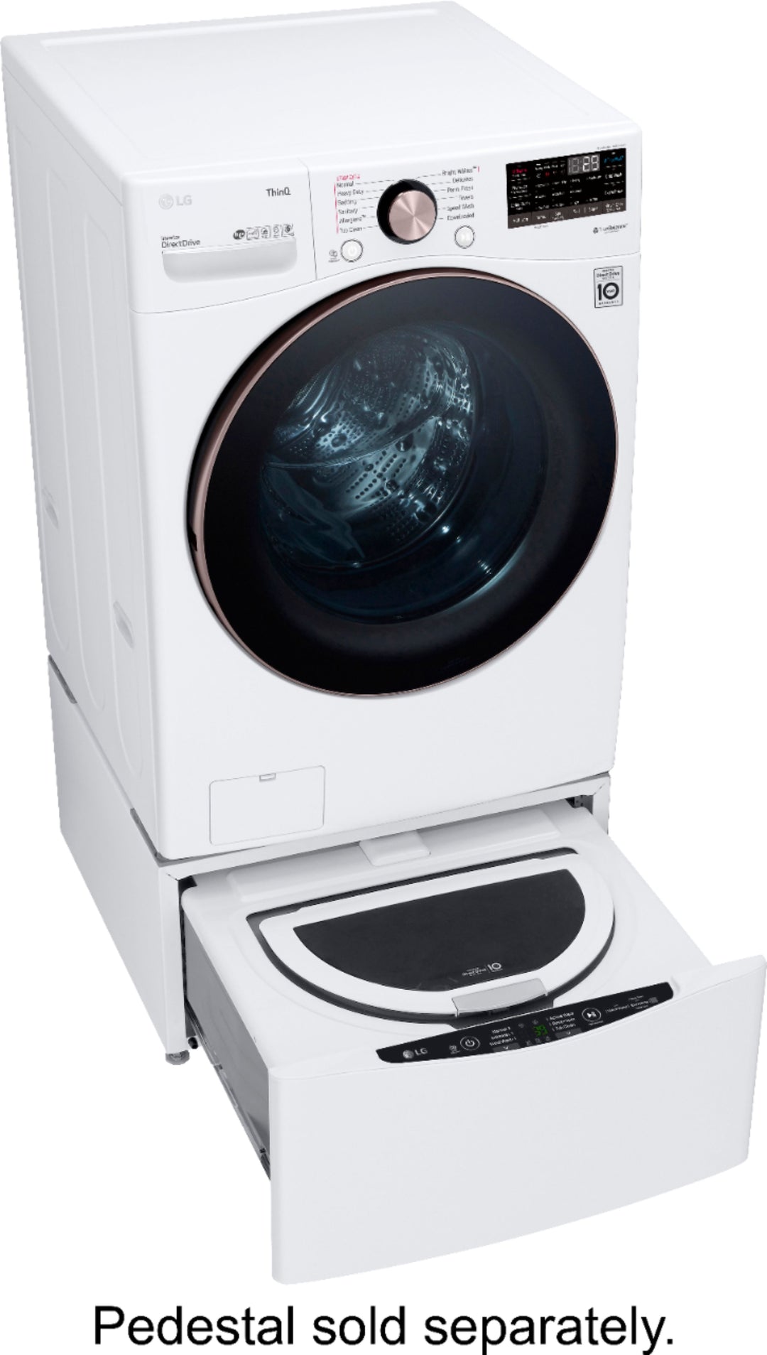 LG - 4.5 Cu. Ft. High-Efficiency Stackable Smart Front Load Washer with Steam and Built-In Intelligence - White_9