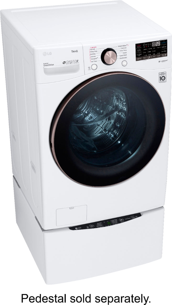 LG - 4.5 Cu. Ft. High-Efficiency Stackable Smart Front Load Washer with Steam and Built-In Intelligence - White_8