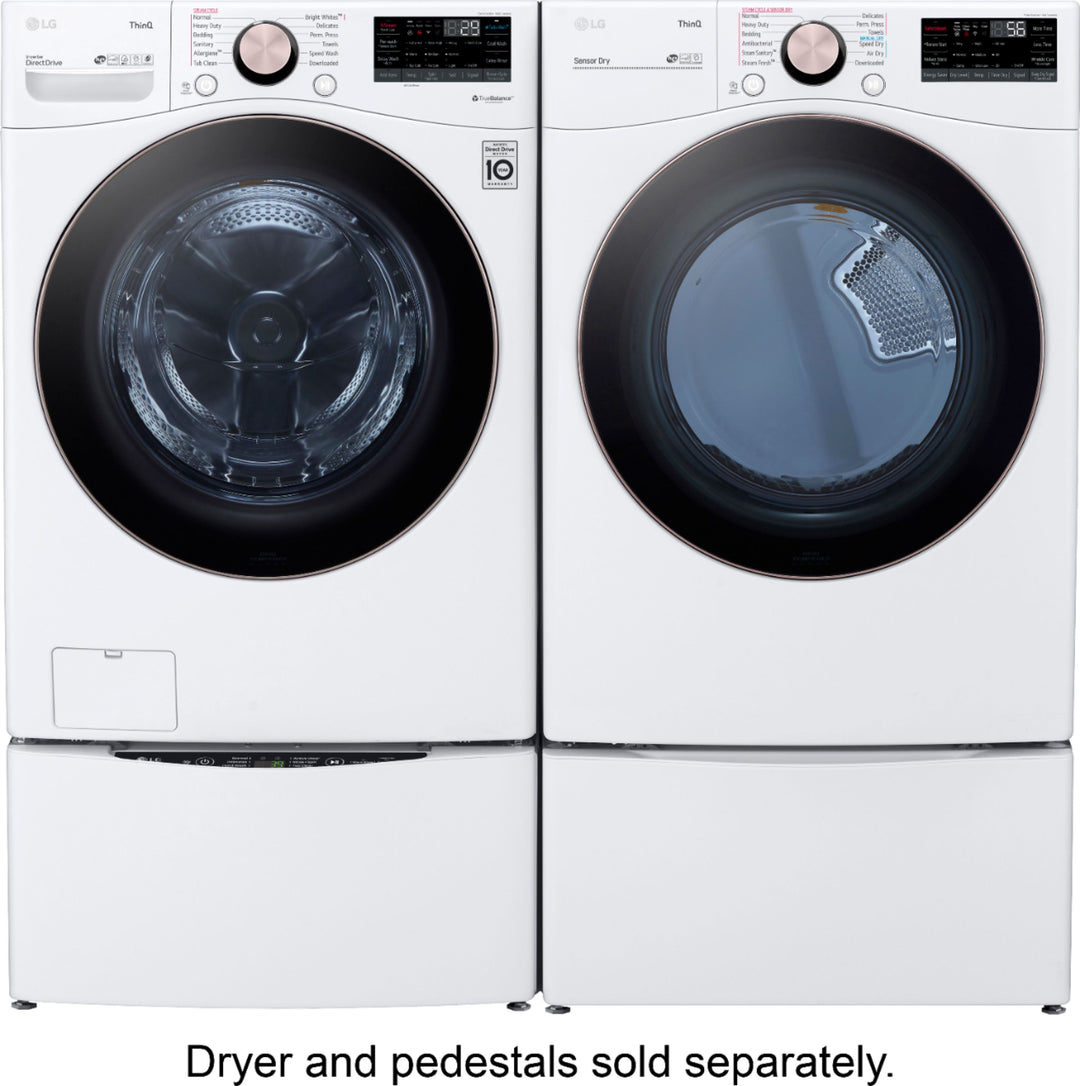 LG - 4.5 Cu. Ft. High-Efficiency Stackable Smart Front Load Washer with Steam and Built-In Intelligence - White_6