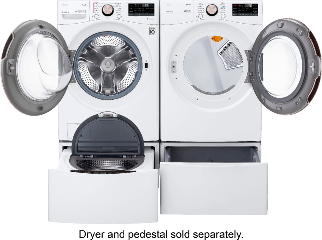 LG - 4.5 Cu. Ft. High-Efficiency Stackable Smart Front Load Washer with Steam and Built-In Intelligence - White_23