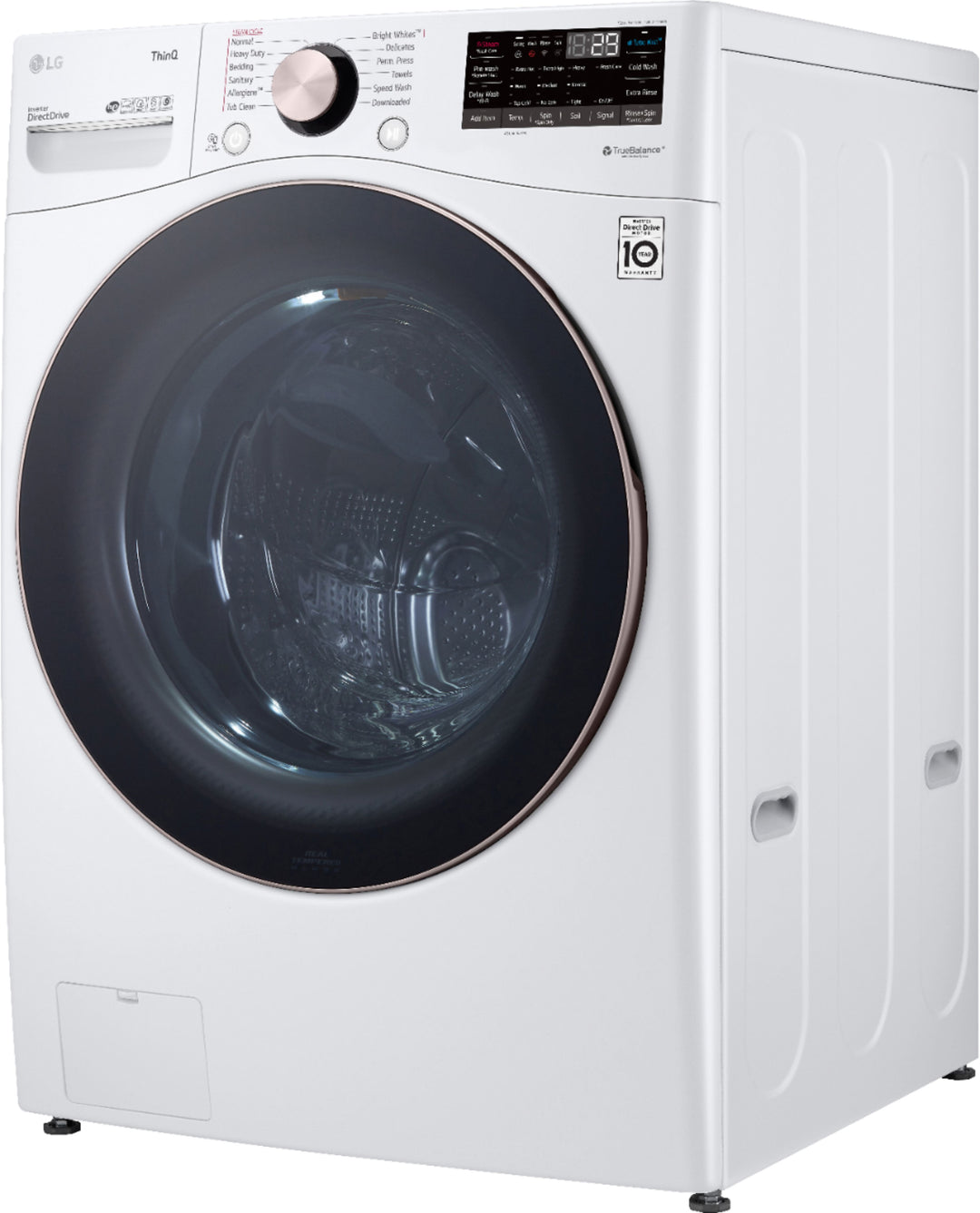 LG - 4.5 Cu. Ft. High-Efficiency Stackable Smart Front Load Washer with Steam and Built-In Intelligence - White_12