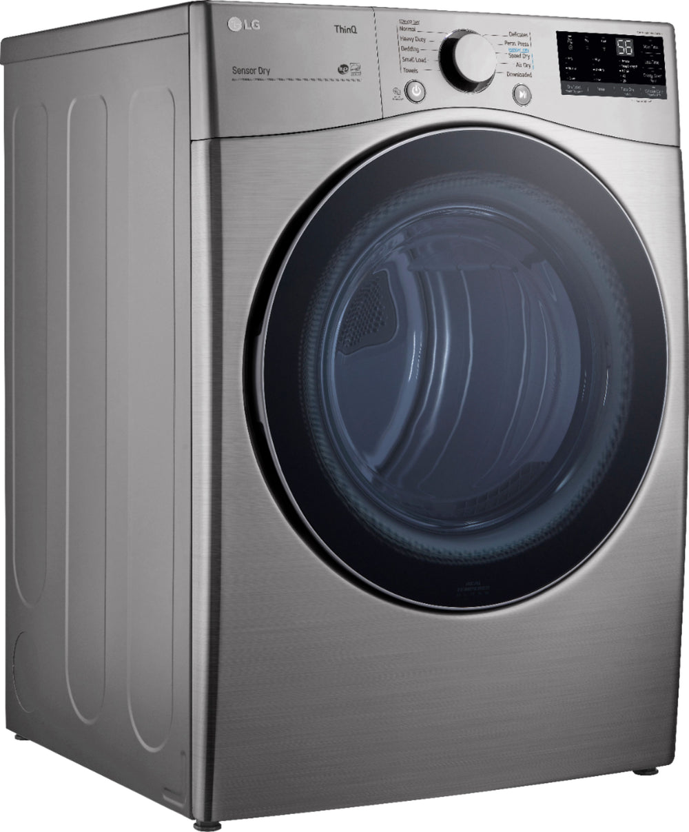 LG - 7.4 Cu. Ft. Stackable Smart Electric Dryer with Built In Intelligence - Graphite steel_1