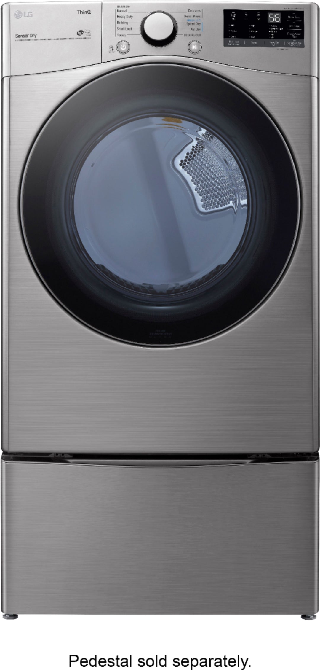 LG - 7.4 Cu. Ft. Stackable Smart Electric Dryer with Built In Intelligence - Graphite steel_9
