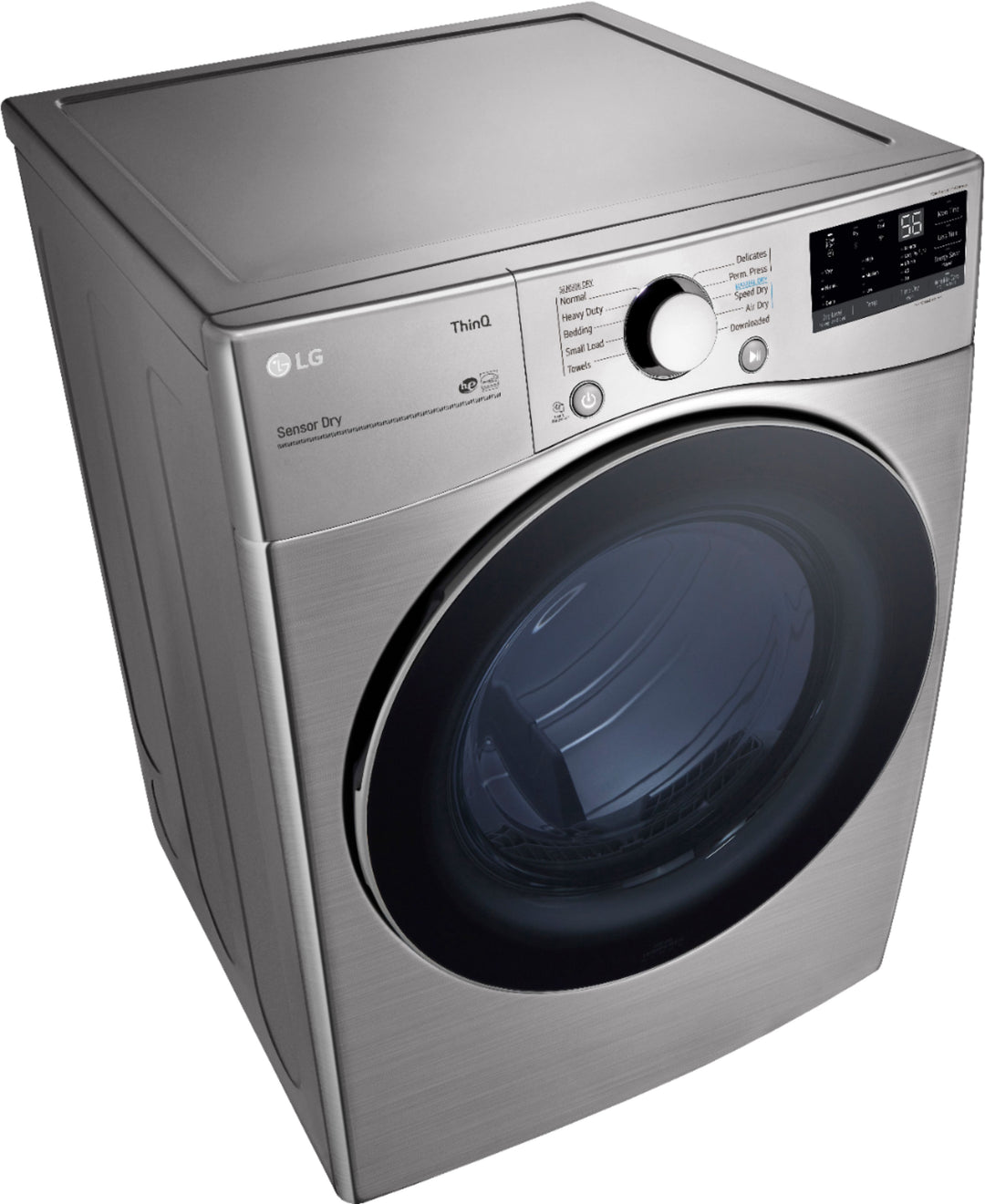 LG - 7.4 Cu. Ft. Stackable Smart Electric Dryer with Built In Intelligence - Graphite steel_8