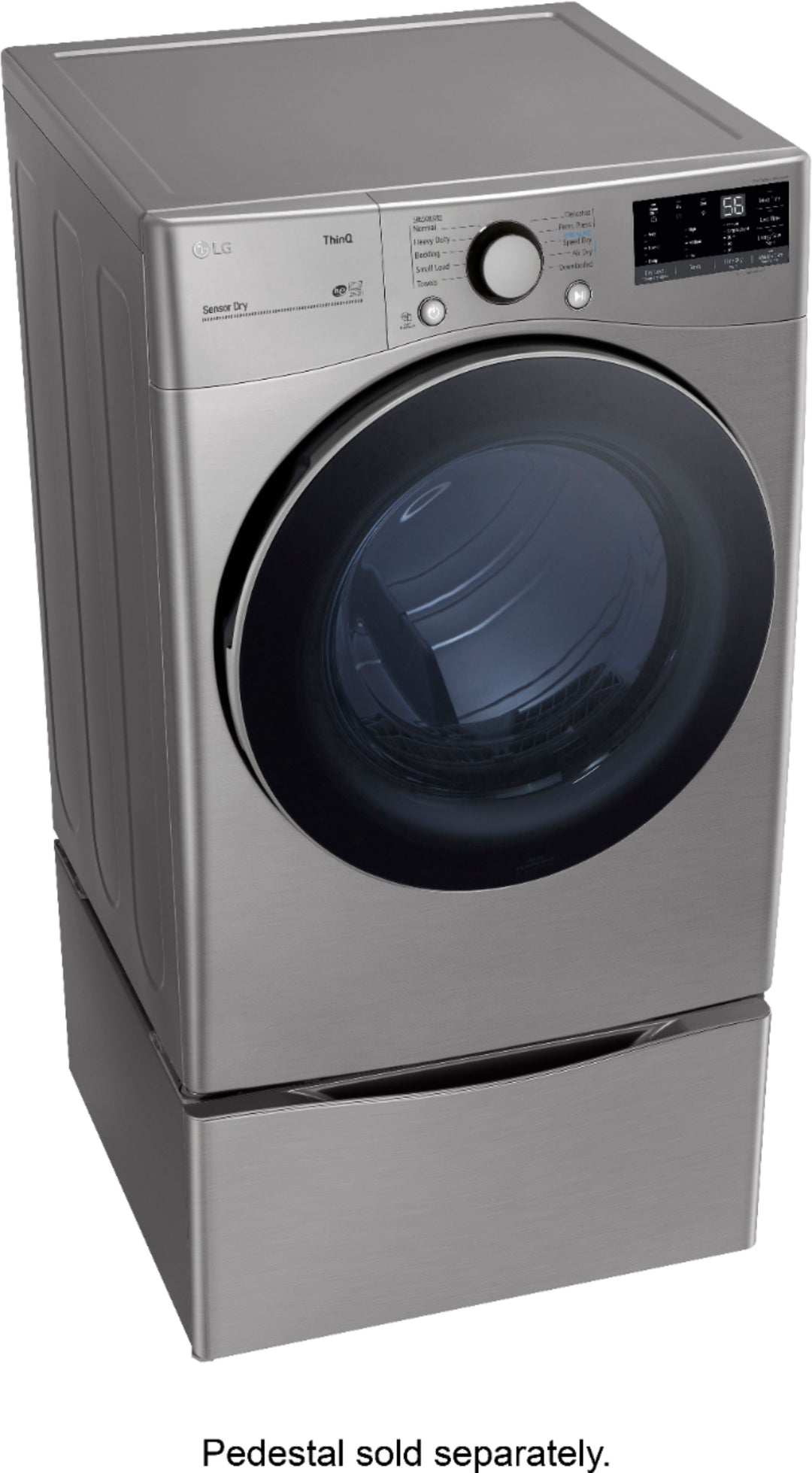 LG - 7.4 Cu. Ft. Stackable Smart Electric Dryer with Built In Intelligence - Graphite steel_2