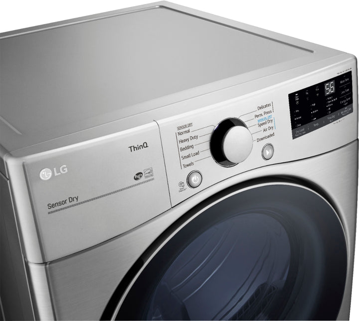 LG - 7.4 Cu. Ft. Stackable Smart Electric Dryer with Built In Intelligence - Graphite steel_11