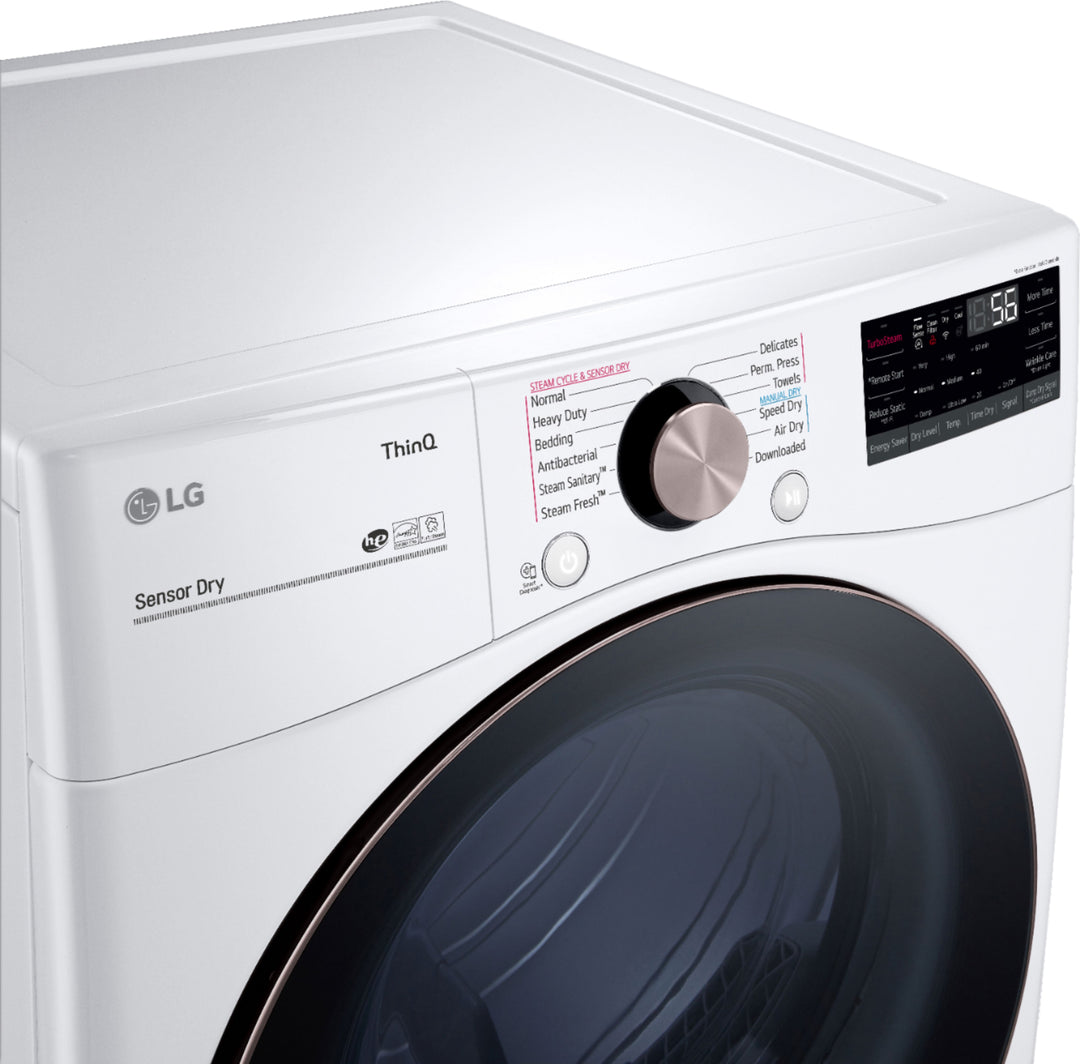LG - 7.4 Cu. Ft. Stackable Smart Gas Dryer with Steam and Built-In Intelligence - White_10