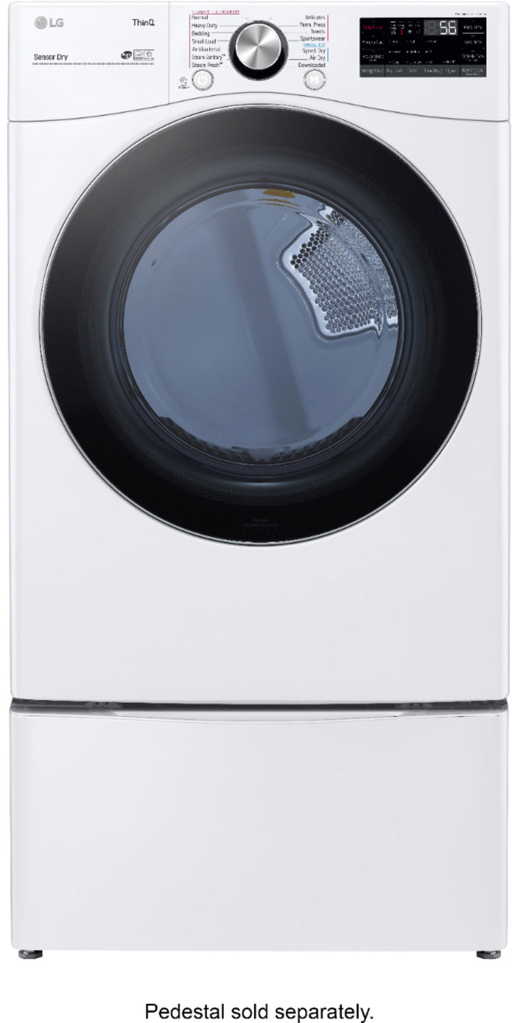 LG - 7.4 Cu. Ft. Stackable Smart Electric Dryer with Steam and Built In Intelligence - White_8