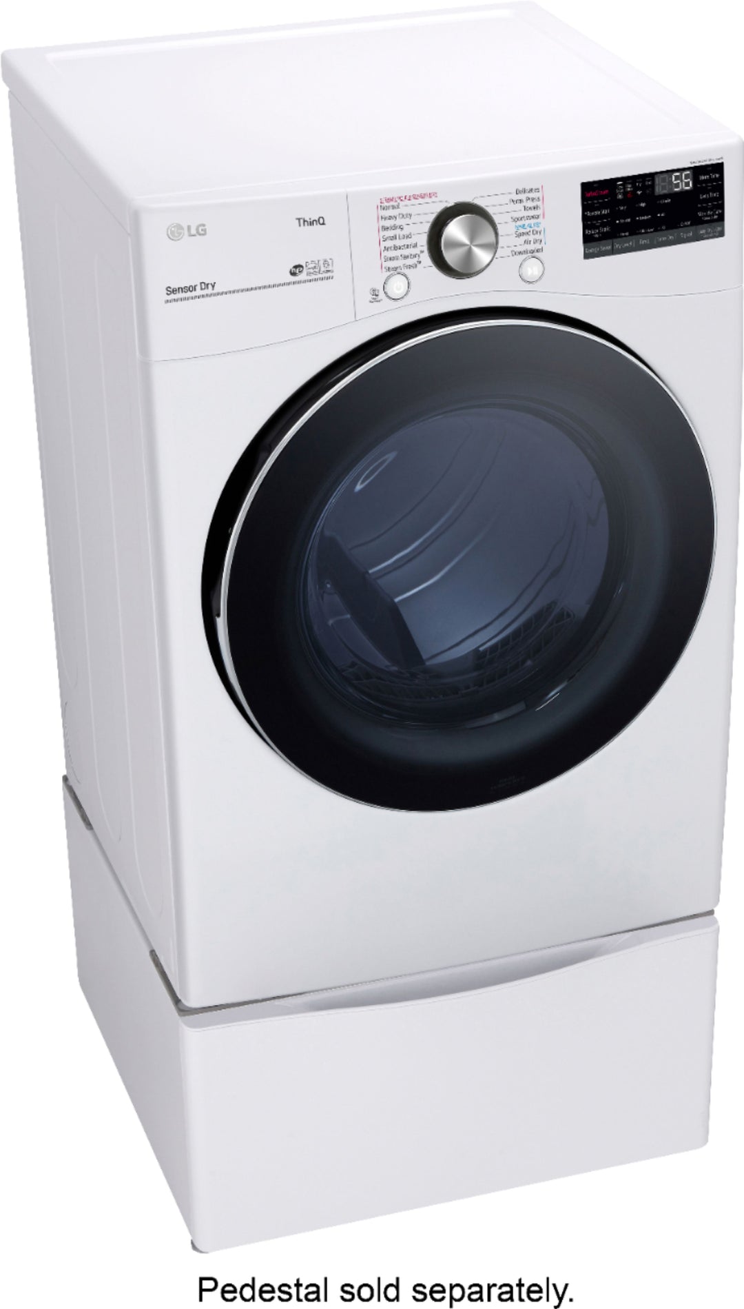 LG - 7.4 Cu. Ft. Stackable Smart Electric Dryer with Steam and Built In Intelligence - White_7