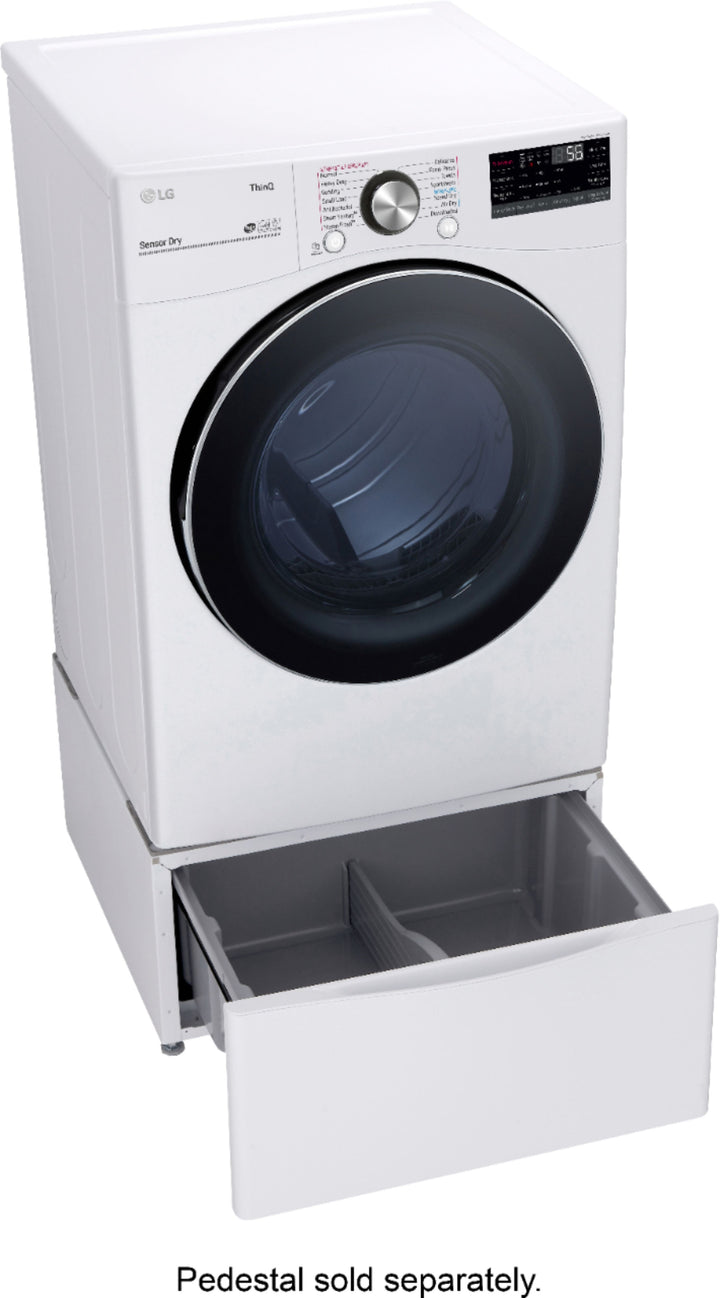 LG - 7.4 Cu. Ft. Stackable Smart Electric Dryer with Steam and Built In Intelligence - White_6