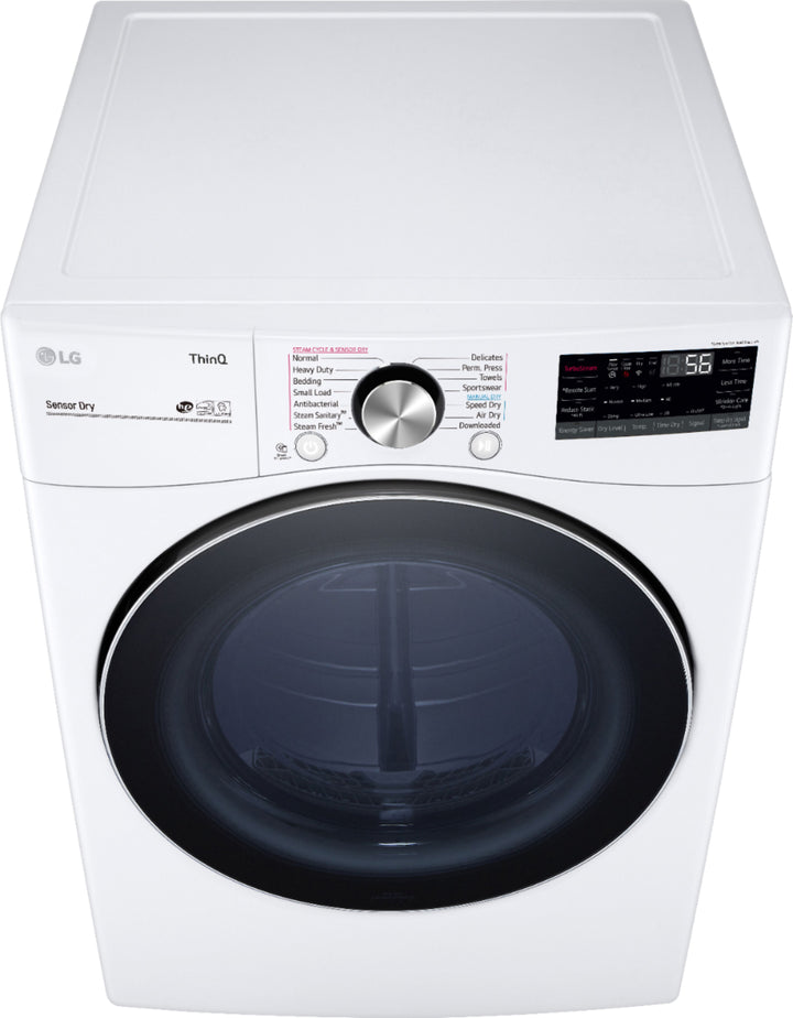 LG - 7.4 Cu. Ft. Stackable Smart Electric Dryer with Steam and Built In Intelligence - White_16