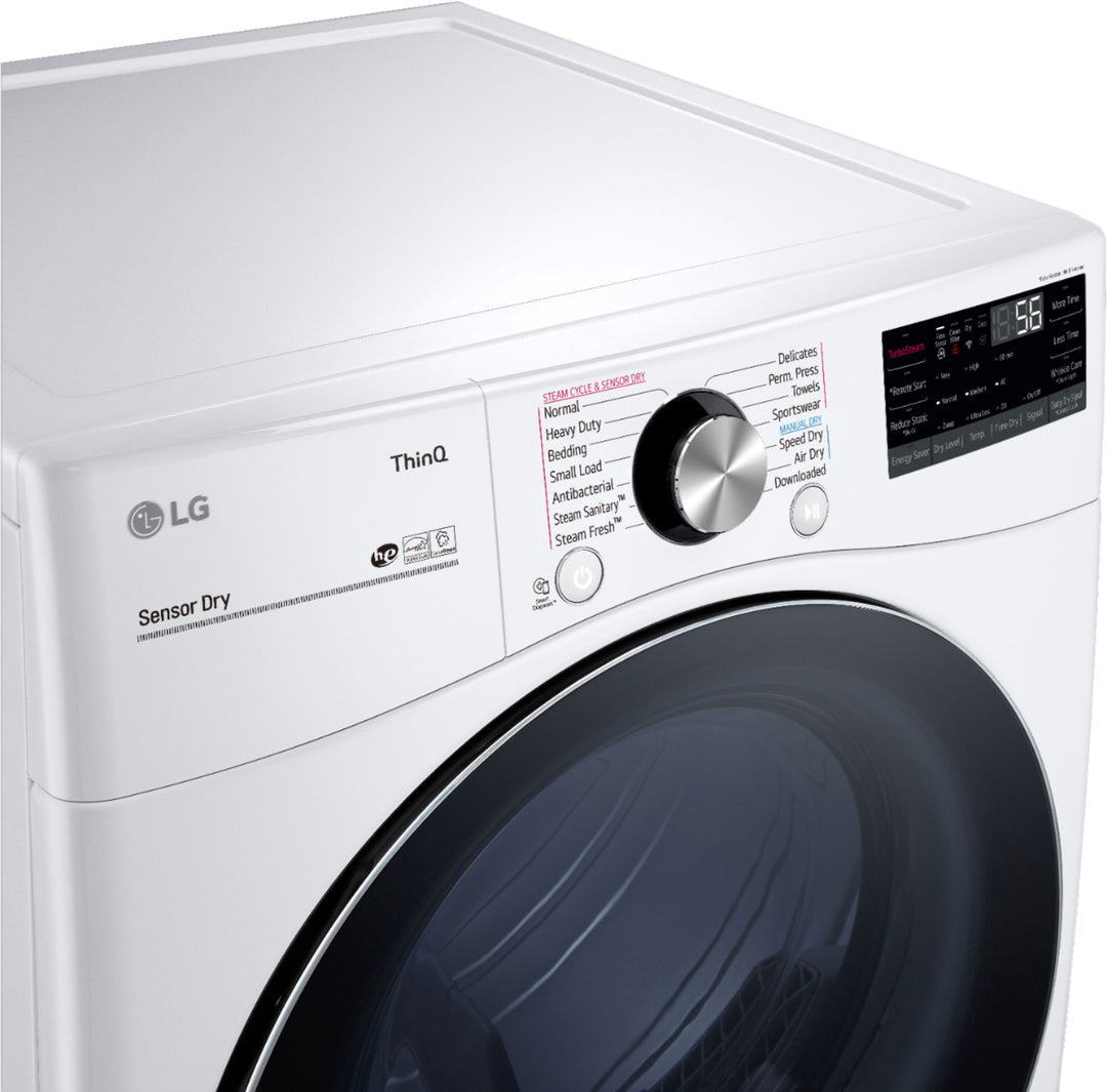 LG - 7.4 Cu. Ft. Stackable Smart Electric Dryer with Steam and Built In Intelligence - White_15