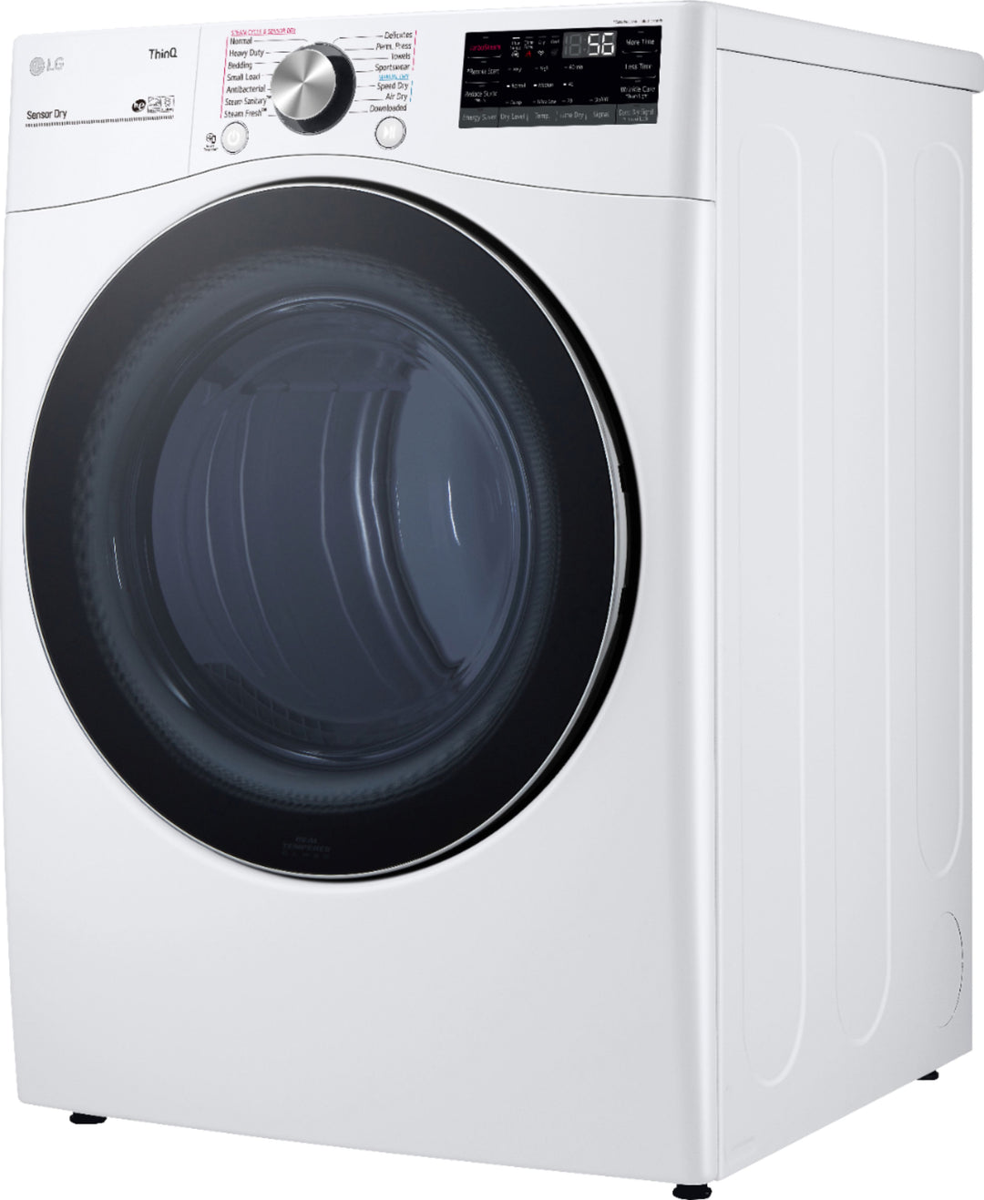 LG - 7.4 Cu. Ft. Stackable Smart Electric Dryer with Steam and Built In Intelligence - White_12