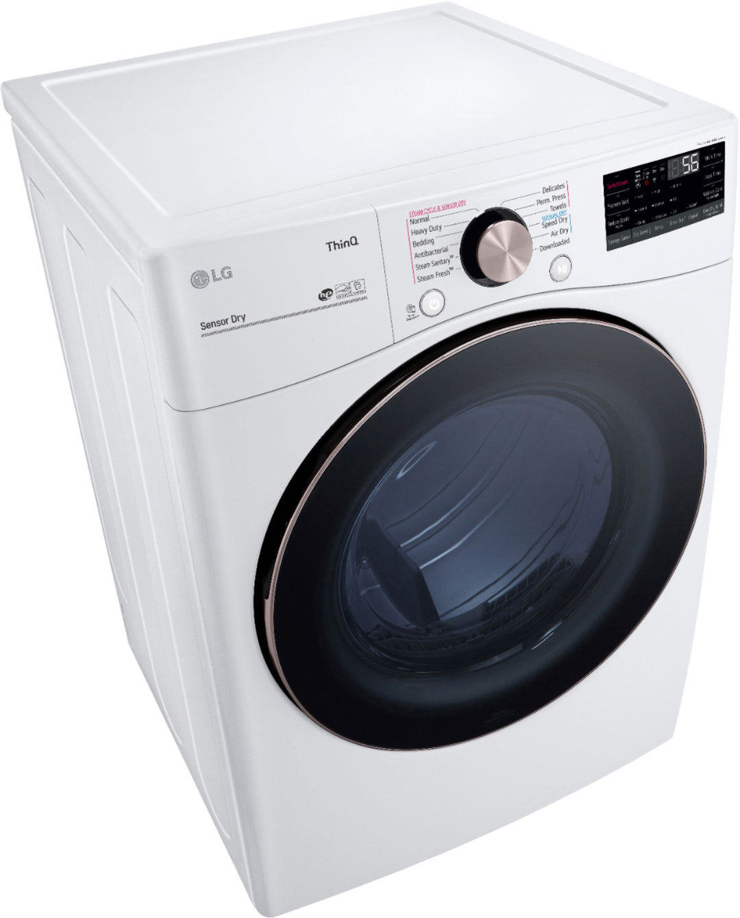 LG - 7.4 Cu. Ft. Stackable Smart Electric Dryer with Steam and Built-In Intelligence - White_10