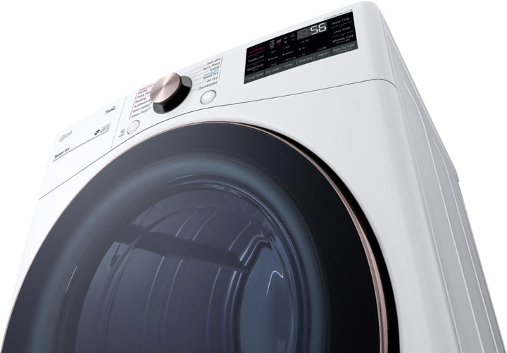 LG - 7.4 Cu. Ft. Stackable Smart Electric Dryer with Steam and Built-In Intelligence - White_7