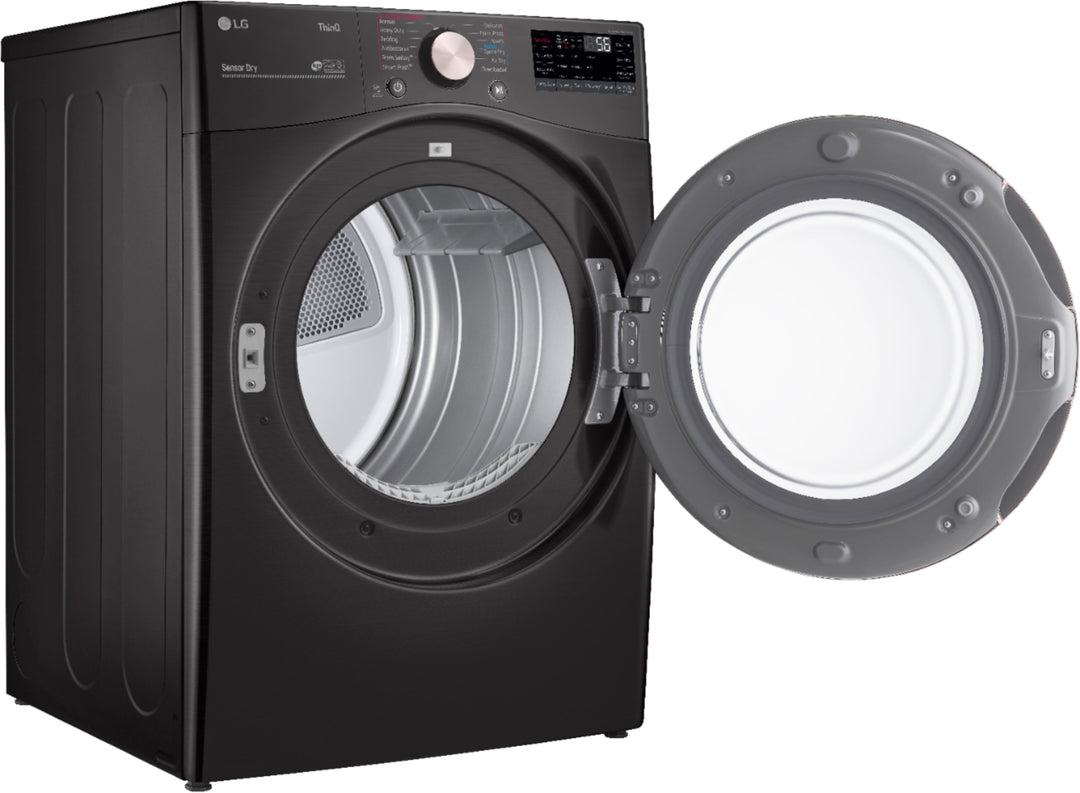 LG - 7.4 Cu. Ft. Stackable Smart Electric Dryer with Steam and Built-In Intelligence - Black steel_6