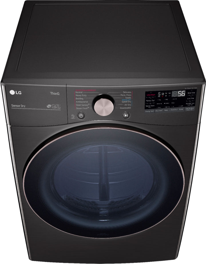 LG - 7.4 Cu. Ft. Stackable Smart Electric Dryer with Steam and Built-In Intelligence - Black steel_2