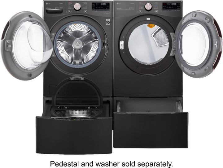 LG - 7.4 Cu. Ft. Stackable Smart Electric Dryer with Steam and Built-In Intelligence - Black steel_12