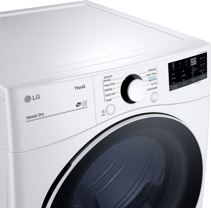 LG - 7.4 Cu. Ft. Stackable Smart Electric Dryer with Built In Intelligence - White_7
