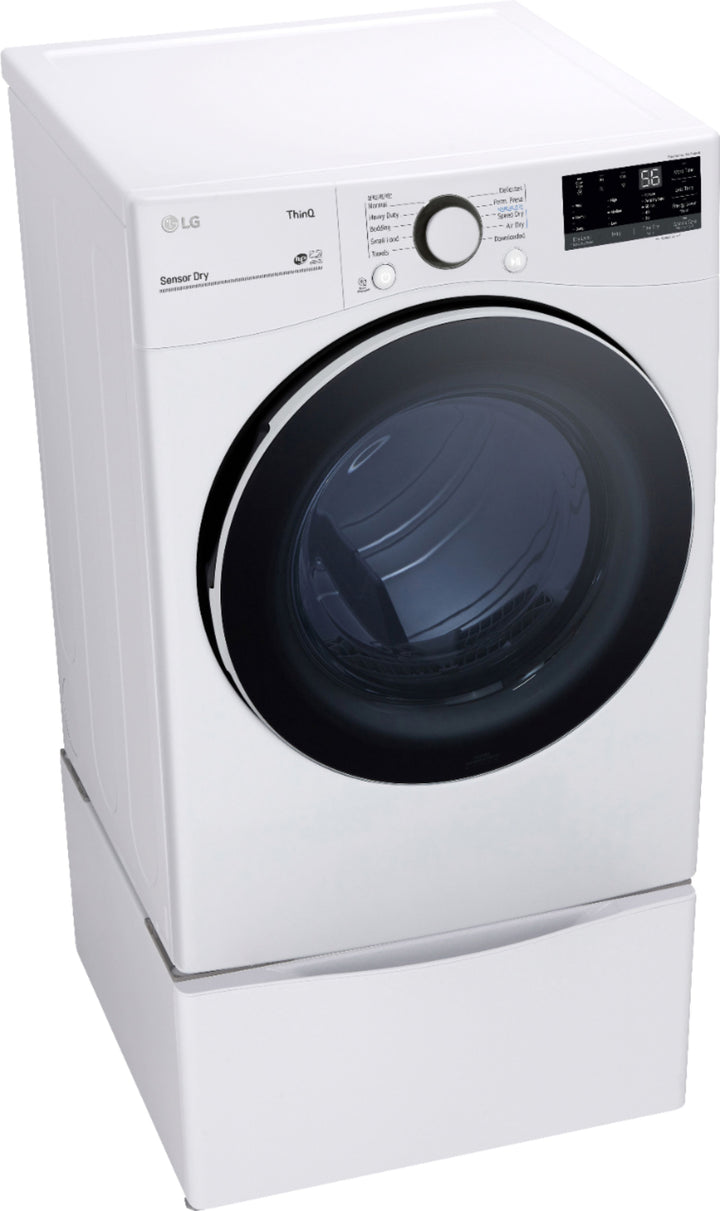 LG - 7.4 Cu. Ft. Stackable Smart Electric Dryer with Built In Intelligence - White_9