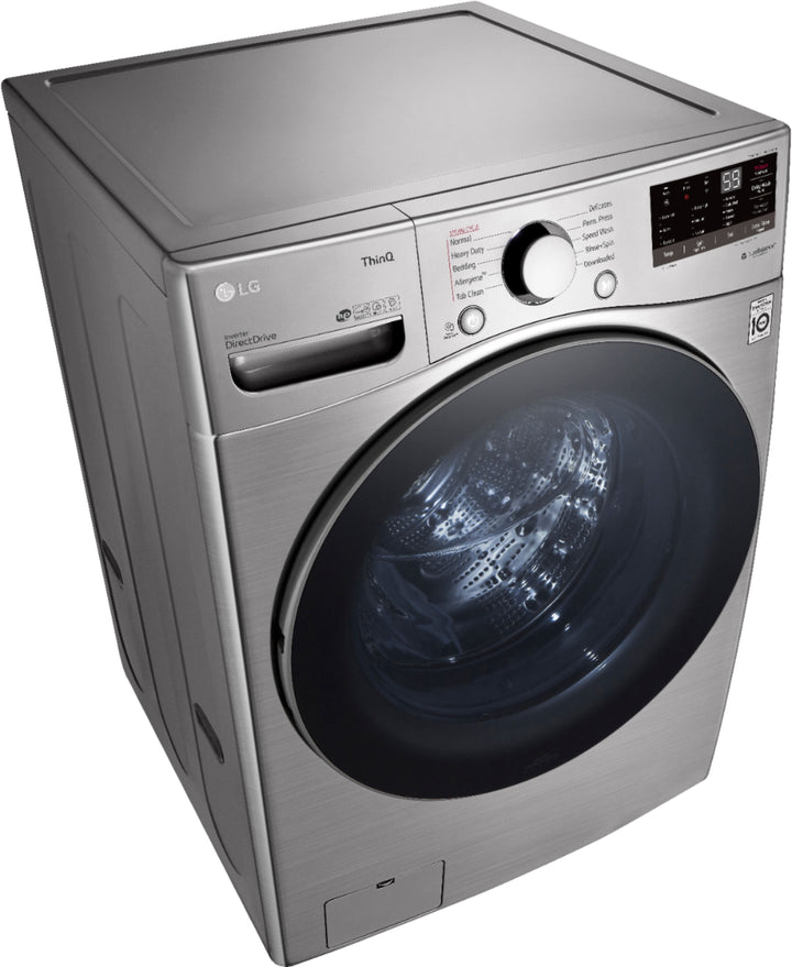 LG - 4.5 Cu. Ft. High-Efficiency Stackable Smart Front Load Washer with Steam and 6Motion Technology - Graphite steel_17
