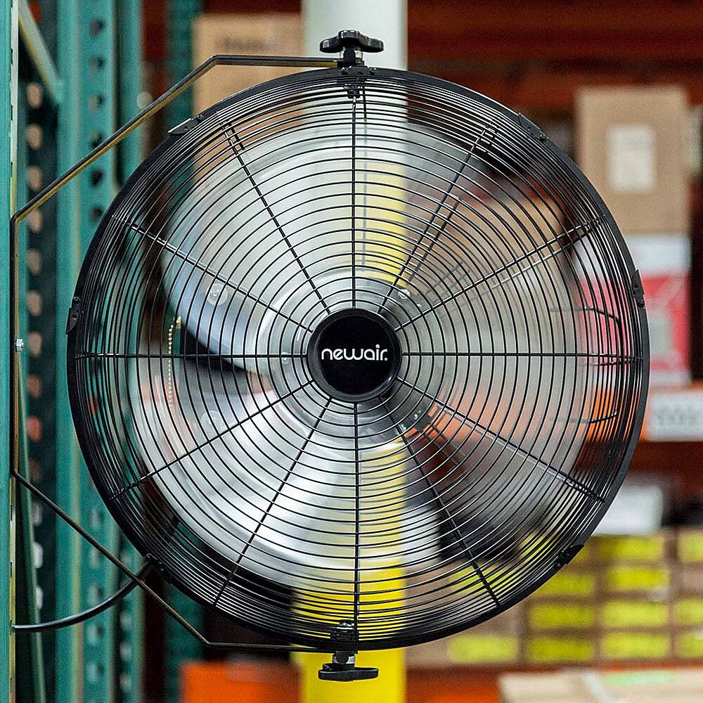 NewAir - 3000 CFM 18” High Velocity Wall Mounted Fan with Sealed Motor Housing and Ball Bearing Motor - Black_1