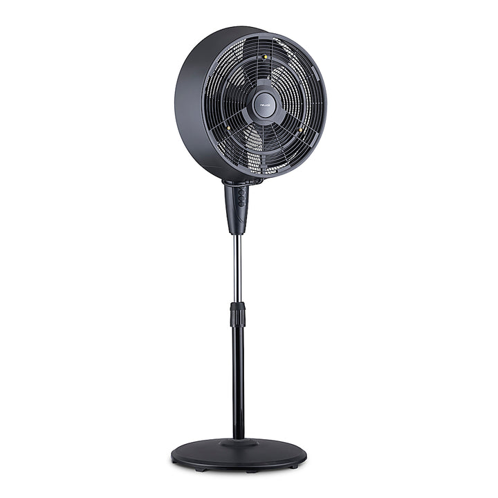 NewAir - Outdoor Misting Fan and Pedestal Fan in Black, Cools 500 sq. ft. with 3 Fan Speeds and Wide-Angle Oscillation - black_0