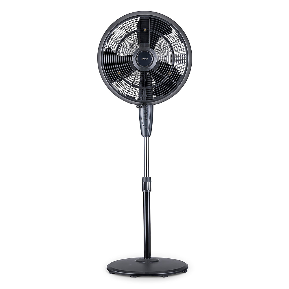NewAir - Outdoor Misting Fan and Pedestal Fan in Black, Cools 500 sq. ft. with 3 Fan Speeds and Wide-Angle Oscillation - black_1