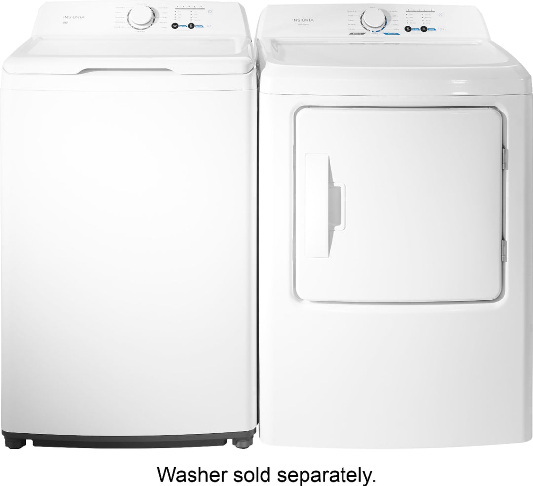 Insignia™ - 6.7 Cu. Ft. 12-Cycle Electric Dryer - White_4