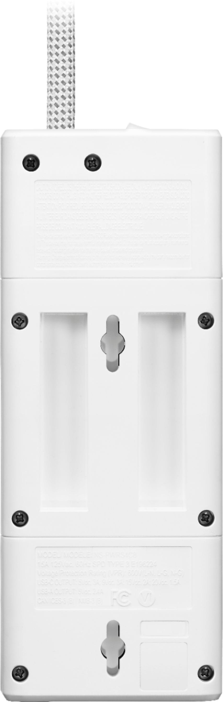 Insignia™ - 4-Outlet/3-USB Surge Protector Strip - White_3