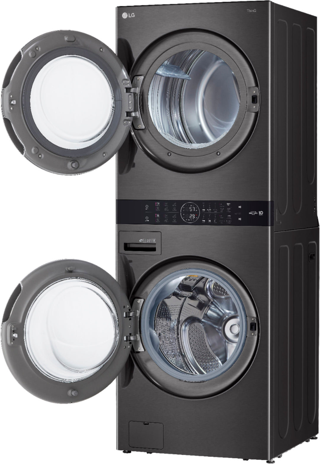 LG - 4.5 Cu. Ft. HE Smart Front Load Washer and 7.4 Cu. Ft. Electric Dryer WashTower with Steam and Built-In Intelligence - Black steel_9