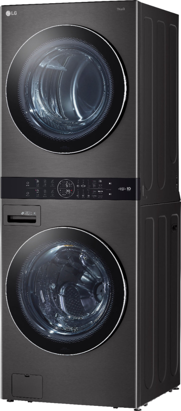 LG - 4.5 Cu. Ft. HE Smart Front Load Washer and 7.4 Cu. Ft. Electric Dryer WashTower with Steam and Built-In Intelligence - Black steel_10