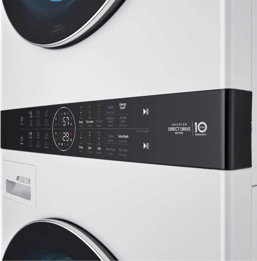 LG - 4.5 Cu. Ft. HE Smart Front Load Washer and 7.4 Cu. Ft. Gas Dryer WashTower with Steam and Built-In Intelligence - White_6