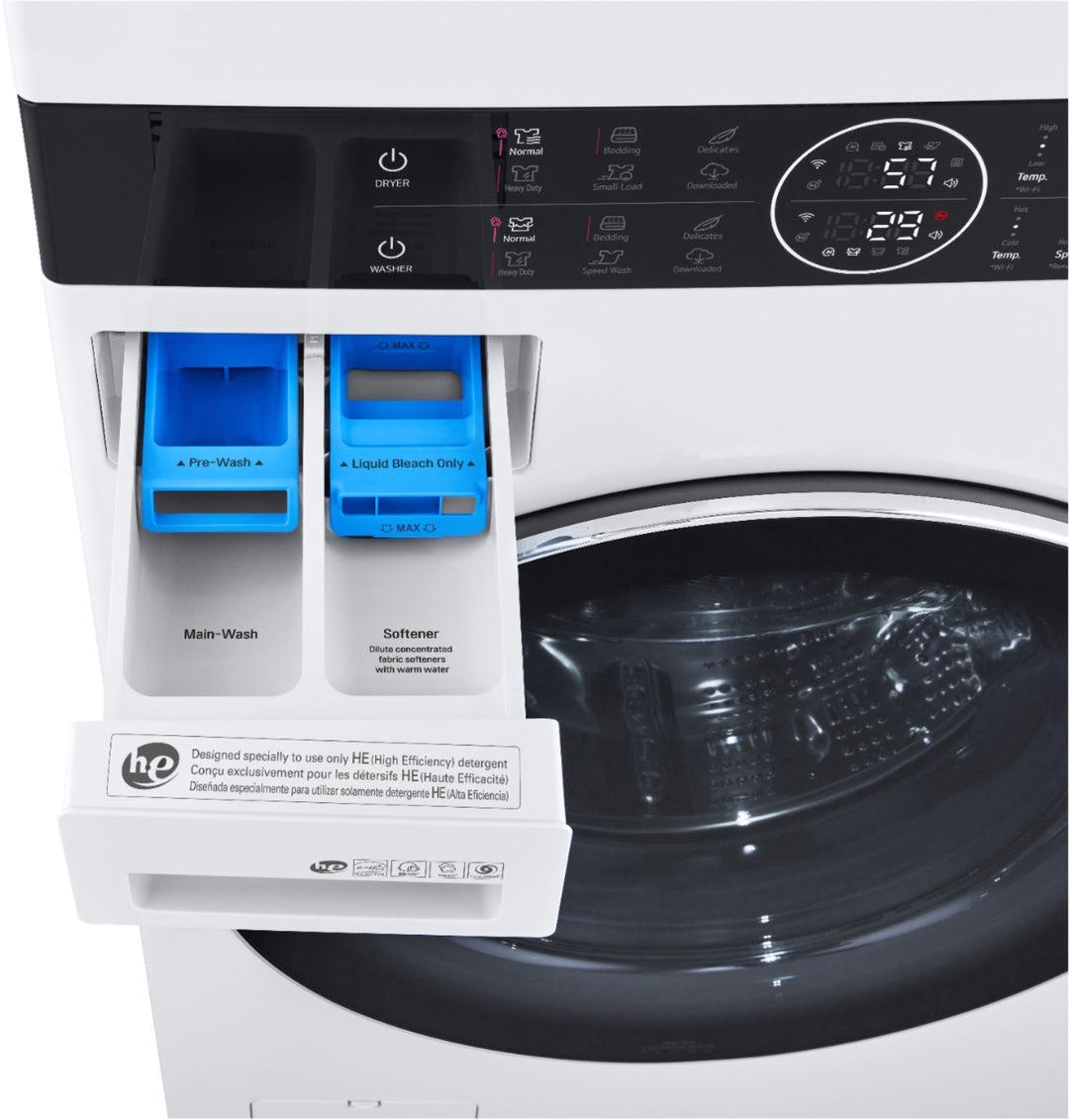 LG - 4.5 Cu. Ft. HE Smart Front Load Washer and 7.4 Cu. Ft. Gas Dryer WashTower with Steam and Built-In Intelligence - White_3
