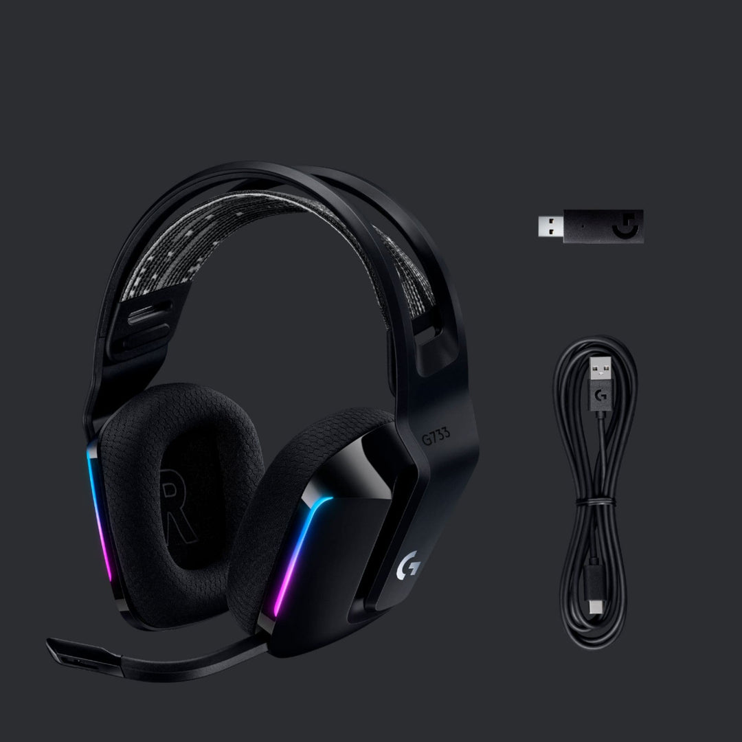 Logitech - G733 LIGHTSPEED Wireless DTS Headphone:X v2.0 Over-the-Ear Gaming Headset for PC and PlayStation - Black_7