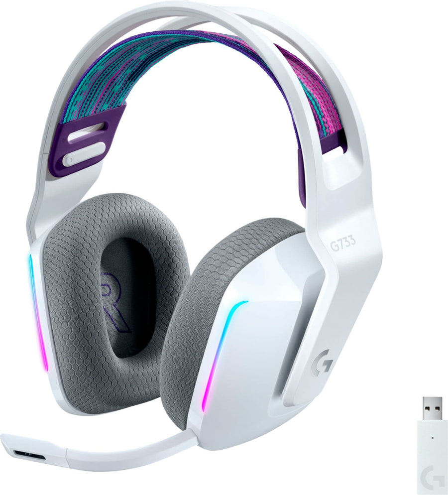 Logitech - G733 LIGHTSPEED Wireless DTS Headphone:X v2.0 Over-the-Ear Gaming Headset for PC and PlayStation - White_0