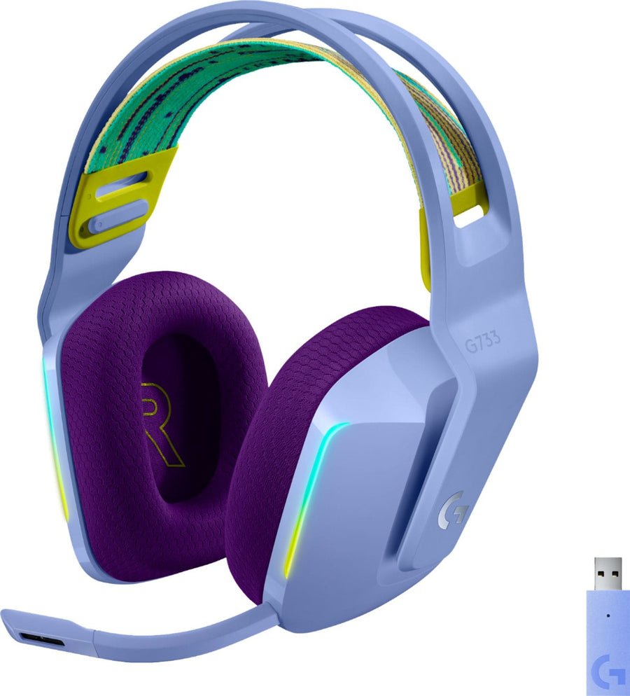 Logitech - G733 LIGHTSPEED Wireless DTS Headphone:X v2.0 Over-the-Ear Gaming Headset for PC and PlayStation - Lilac_0