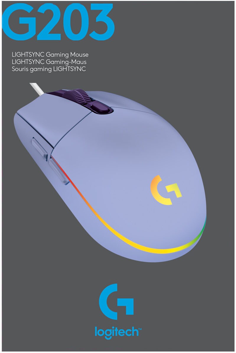 Logitech - G203 LIGHTSYNC Wired Optical Gaming Mouse with 8,000 DPI sensor - Lilac_3